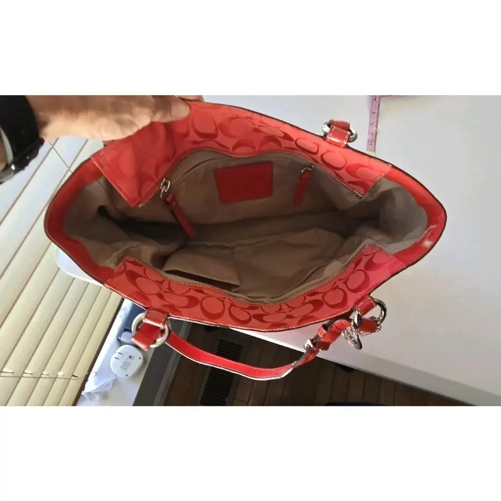 COACH Y2K Vintage Signature East West Gallery Shoulder Bag Vibrant Red